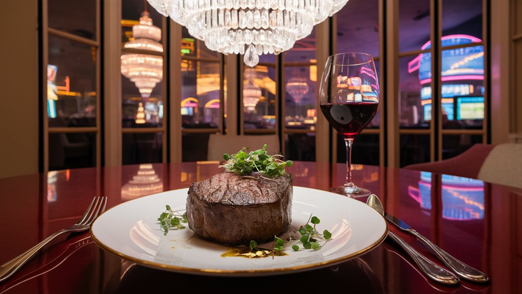 upscale dining while gambling